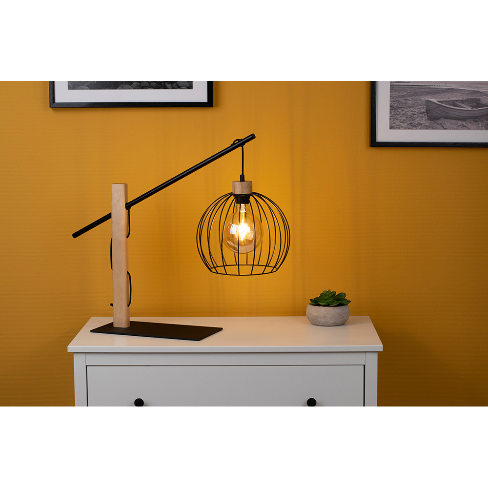 SPOT Light Mandarine Tischleuchte 1xE27 60W Schwarz/Birke/Schwarz SPOT Light Mandarine Tischleuchte 1xE27 60W Schwarz/Birke/Schwarz