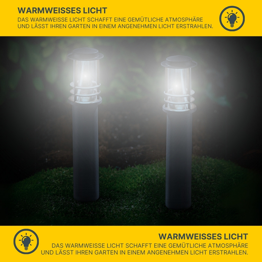 MeLiTec 2er Set LED Gartenleuchten GL13 rund, anthrazit