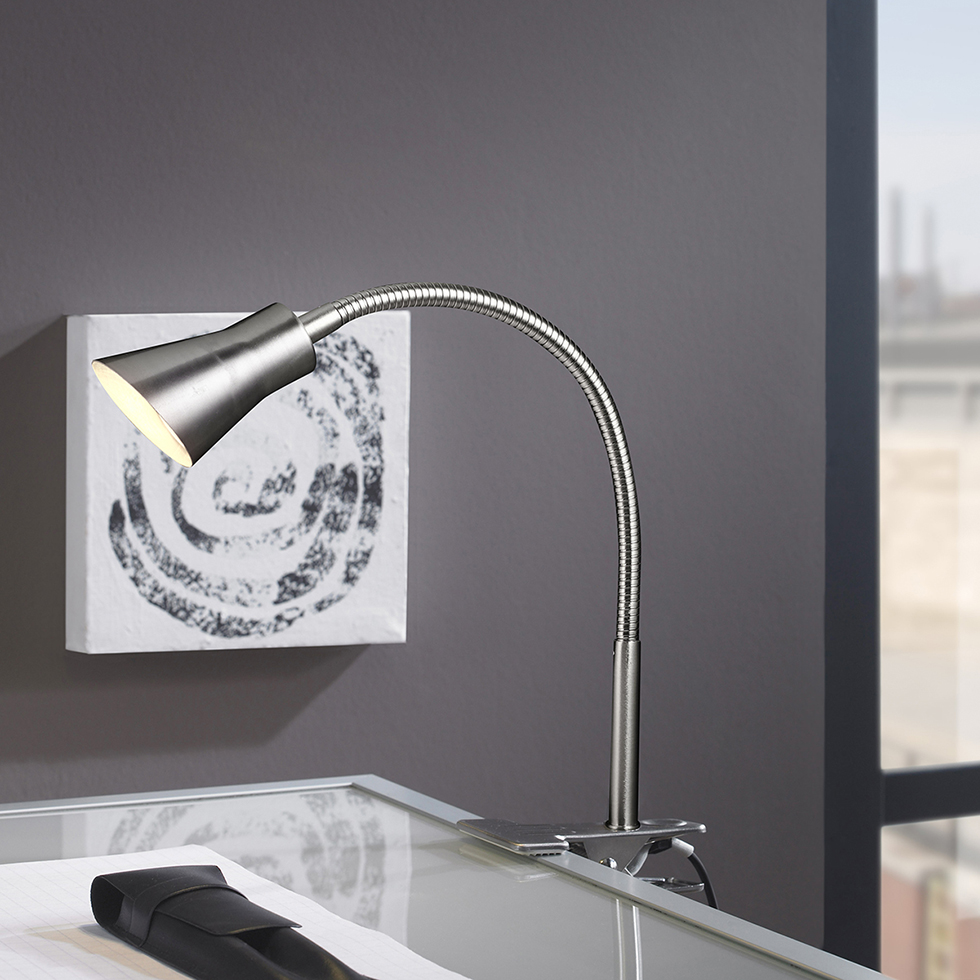MeLiTec LED Klemmleuchte T116 nickel matt