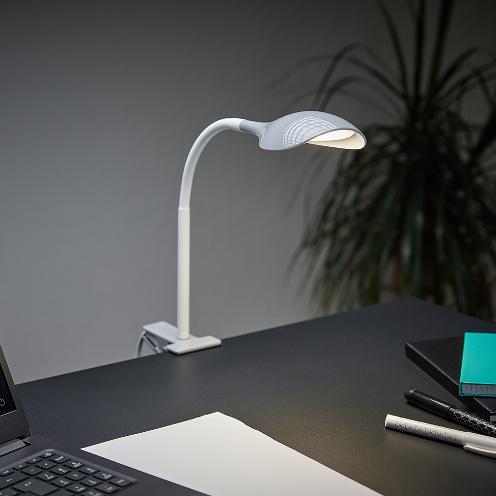 MeLiTec LED Klemmleuchte T161-2 grau/ weiß