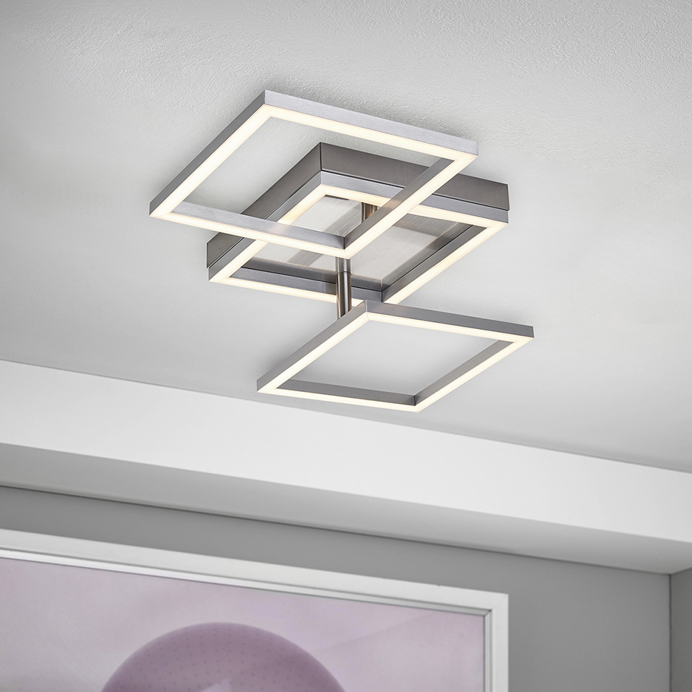 MeLiTec LED Deckenleuchte D119, LED Arme schwenkbar, nickel-matt
