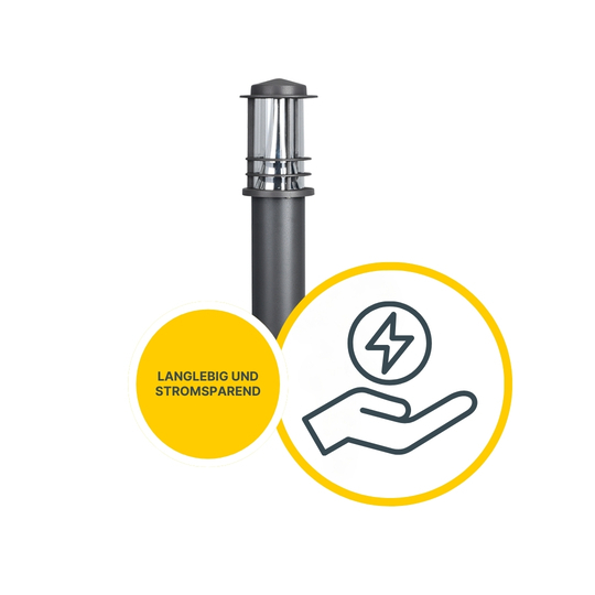 MeLiTec 2er Set LED Gartenleuchten GL13 rund, anthrazit