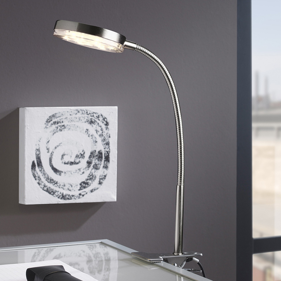 MeLiTec LED Klemmleuchte T115 nickel matt
