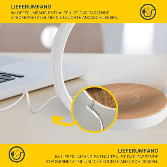 MeLiTec Nachttischleuchte LightBase, Handy kabellos aufladen, weiß MeLiTec Nachttischleuchte LightBase, Handy kabellos aufladen, weiß