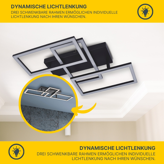 MeLiTec LED Wohnraumleuchte D120-2, schwarz