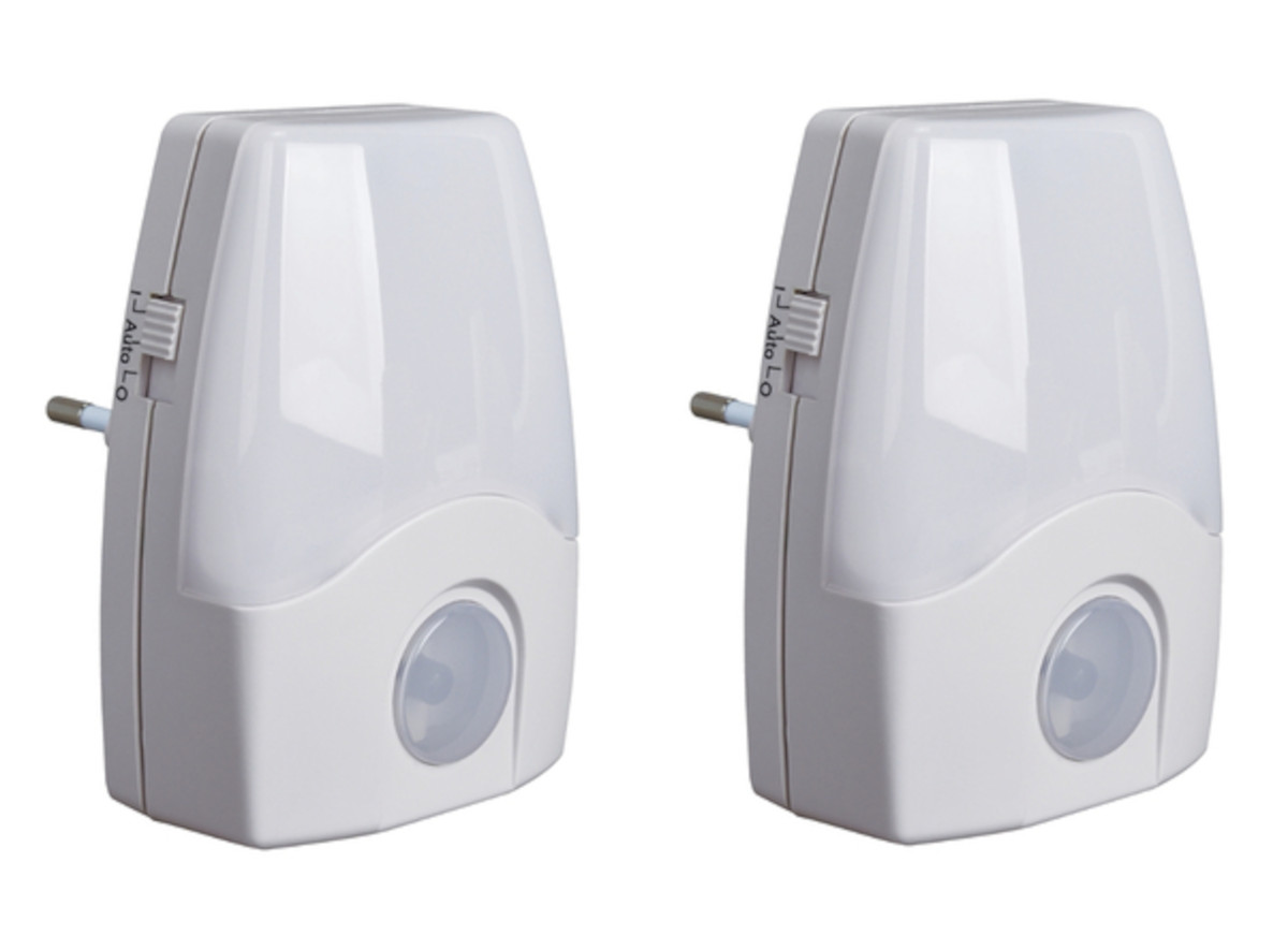 MeLiTec LED-Steckernachtlicht N16, im 2er-Set, einstellbare Lichtfarbe, Betrieb über Steckdose, weiß, für Kinder, Einschaltung bei Dämmerung oder Dauerlicht Adapter, Elektronik, Sprecher,