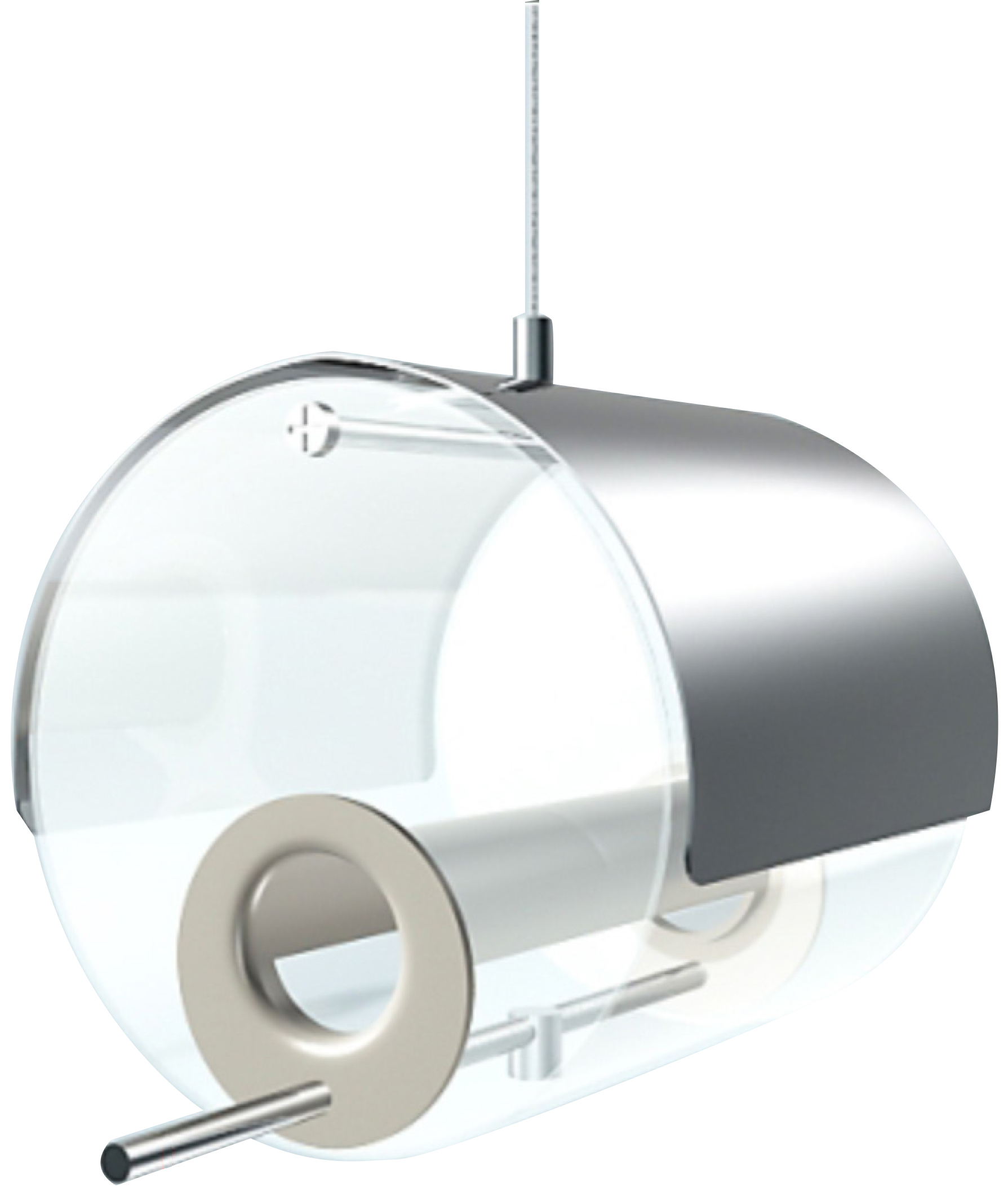 MeLiTec Edelstahl Vogelfutter Station VH09, hängend, rund 14 cm, Silber