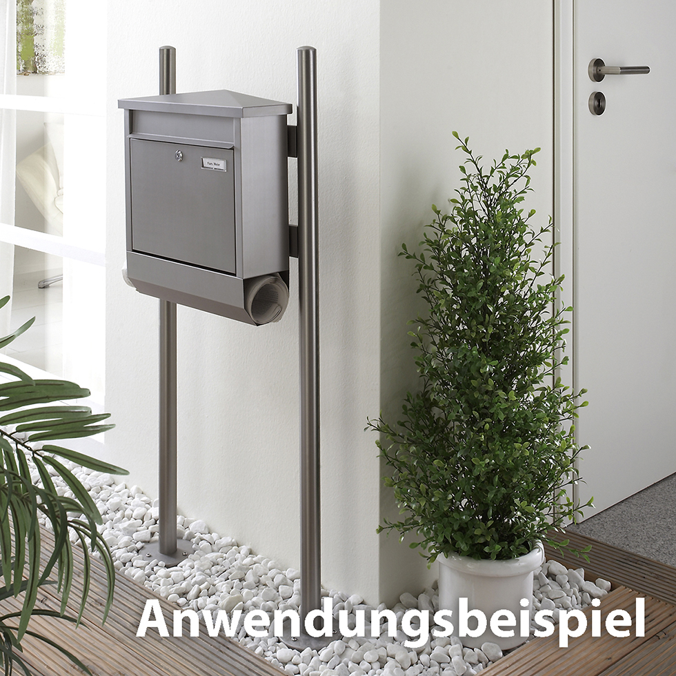 MeLiTec Edelstahl Briefkastenständer PBS3 anthrazit