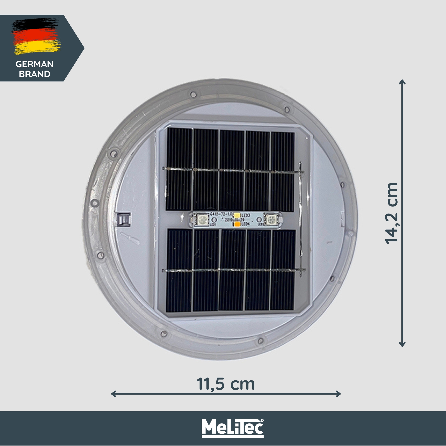 LK Unterteil mit Solarmodul OHNE USB - für LK14-7, LK15-7, LK18-7