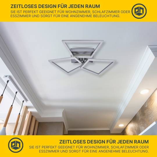 MeLiTec LED Deckenleuchte D131 trapezförmige Rahmen, nickel-matt