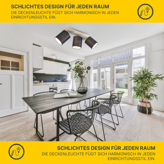 SPOT Light Atike Deckenleuchte E27 Max.25W Eiche Geölt/Schwarz SPOT Light Atike Deckenleuchte E27 Max.25W Eiche Geölt/Schwarz