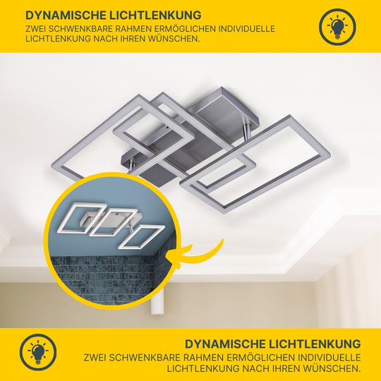 LED Deckenleuchte D120-1 rechteckige Rahmen