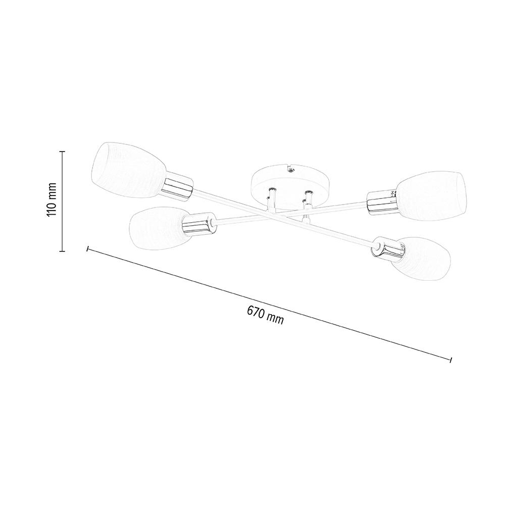 SPOT Light Tosca Deckenleuchte 4xE14 40W Weiss/Chrom SPOT Light Tosca Deckenleuchte 4xE14 40W Weiss/Chrom