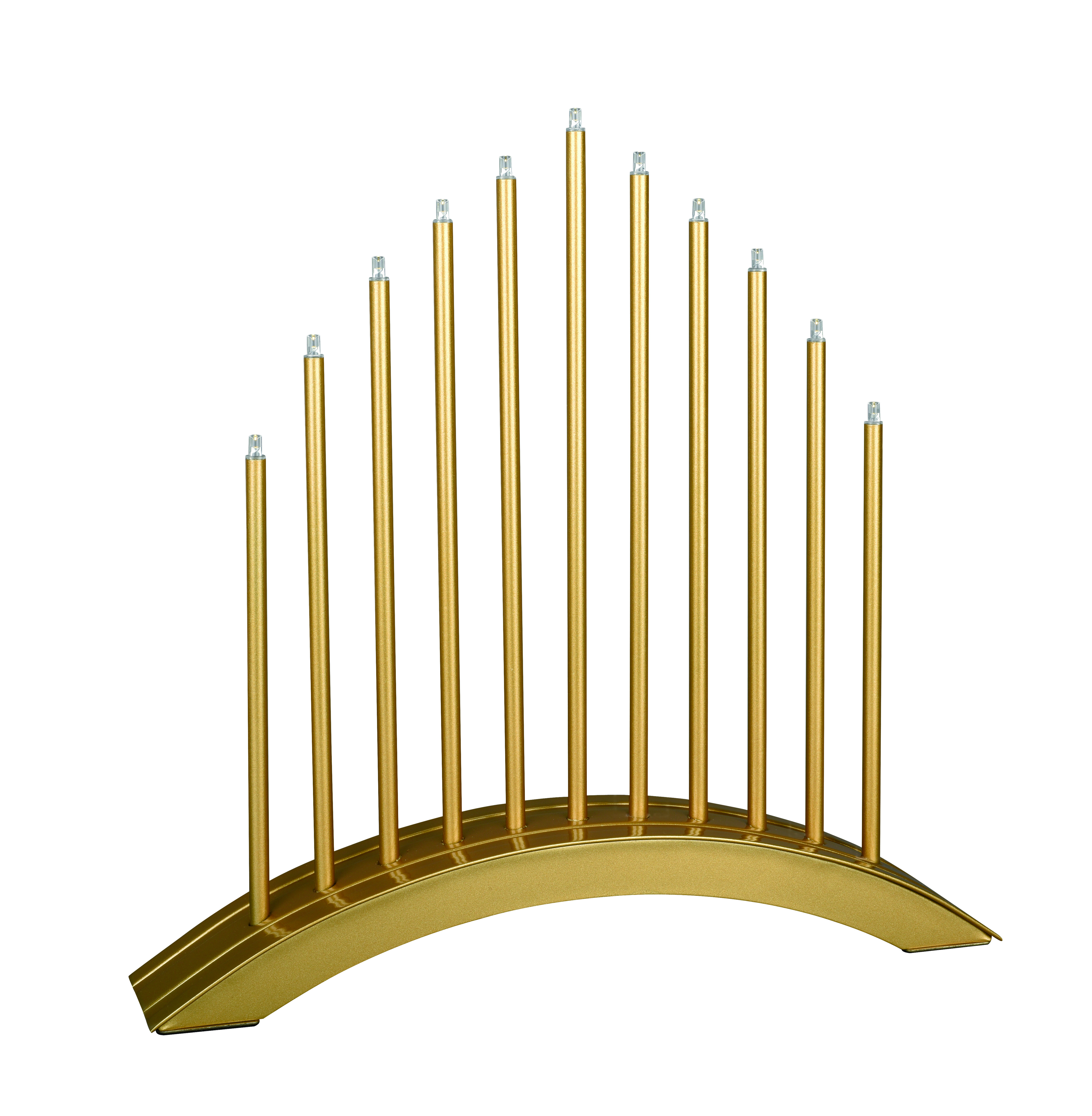 MeLiTec LED USB-C Stimmungsbogen Weihnachten, SL60, Gold, warmweiß (3000K), dimmbar (3 Stufen), 5h-Timer, kabellos inkl. Akku, IP20, Innen – modernes Dekorationslicht, Lichtbogen, Fensterlicht