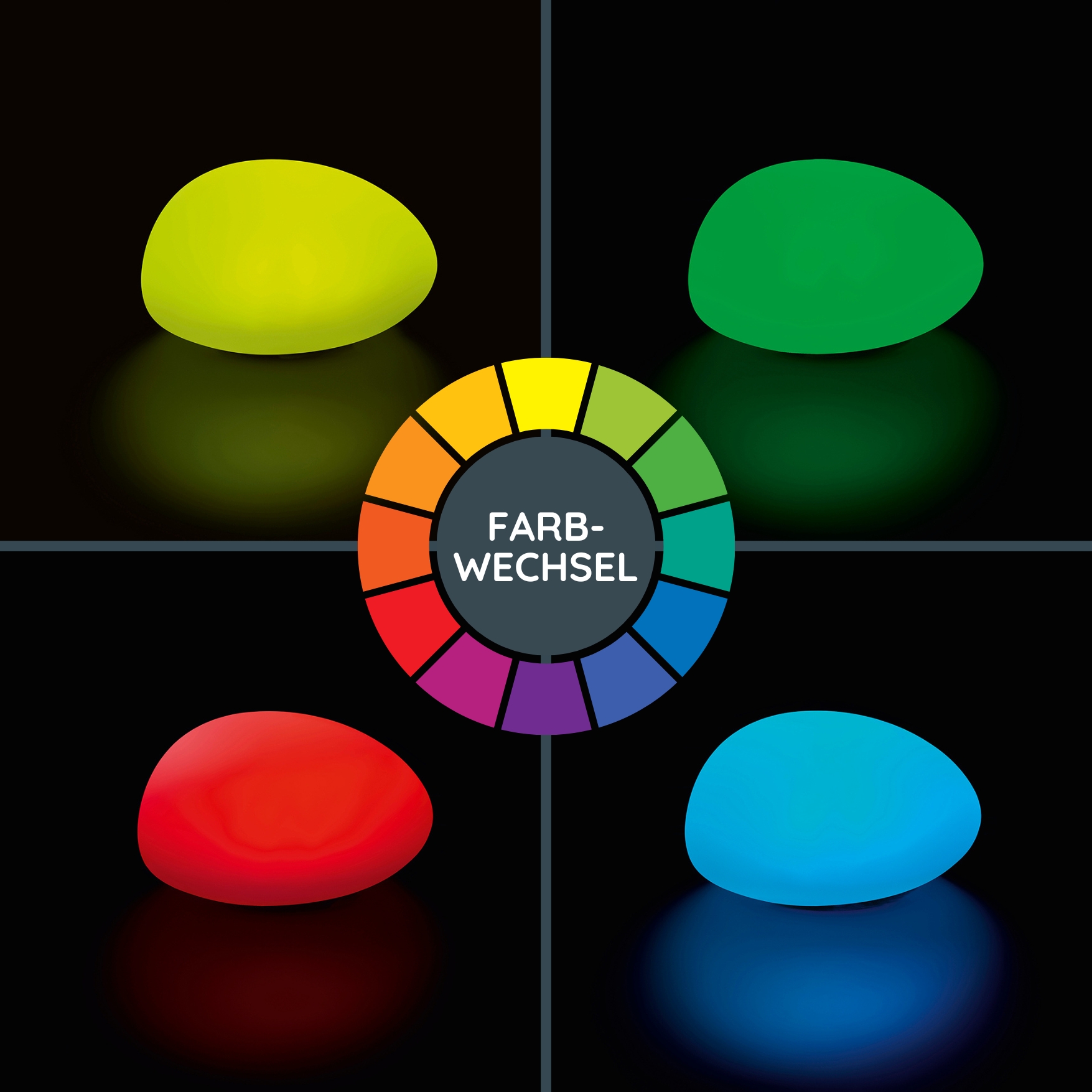 MeLiTec Solarleuchte 2er-Set - farbige Bodenbeleuchtung für Garten, Balkon & Terrasse - Solar-Bodenleuchte mit Farbwechsel bis 8h Leuchtdauer - inkl. Akku - Kunststoff - Stein-Form - LK15