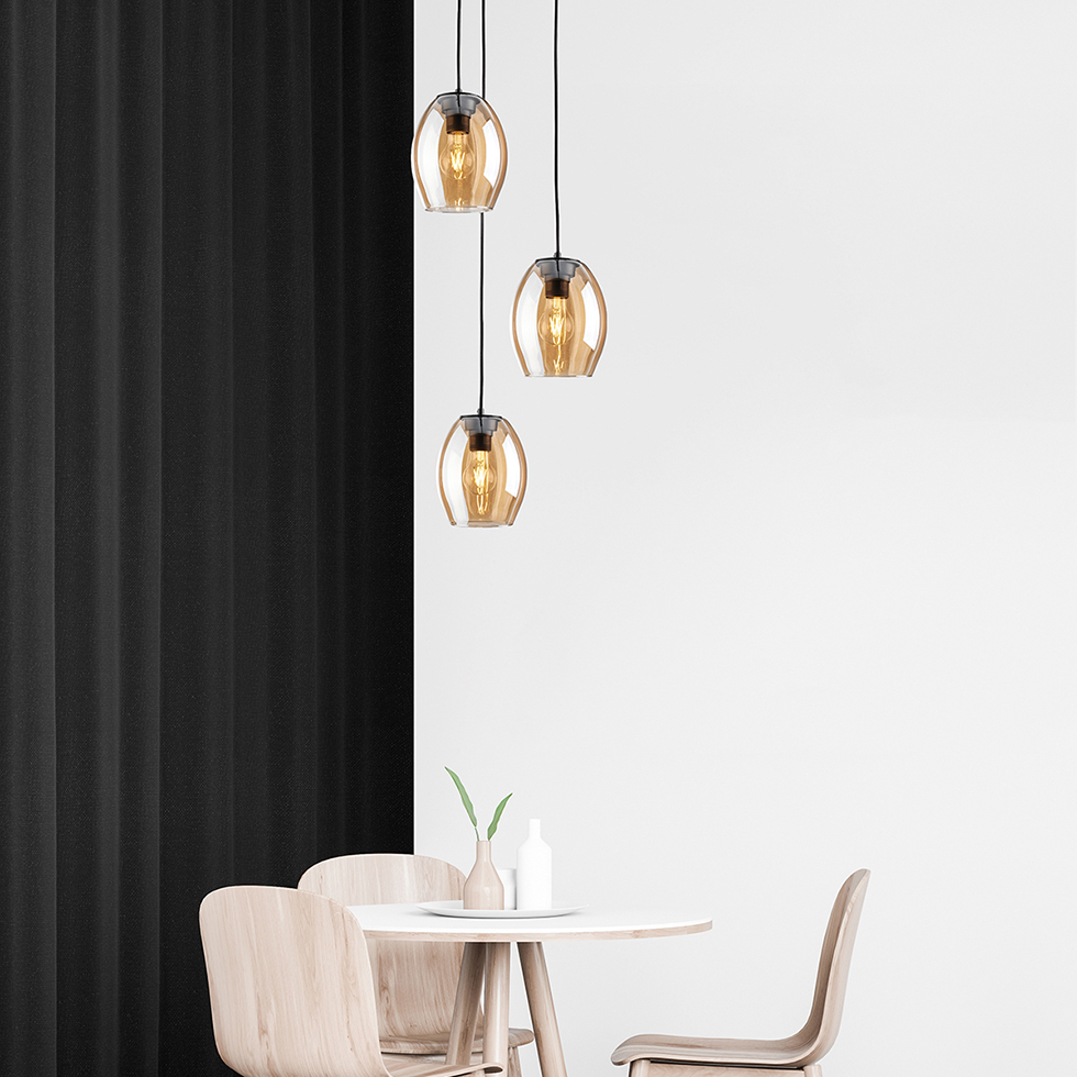 Pendelleuchte DP30 Glas 3 flammig Amber B-Ware