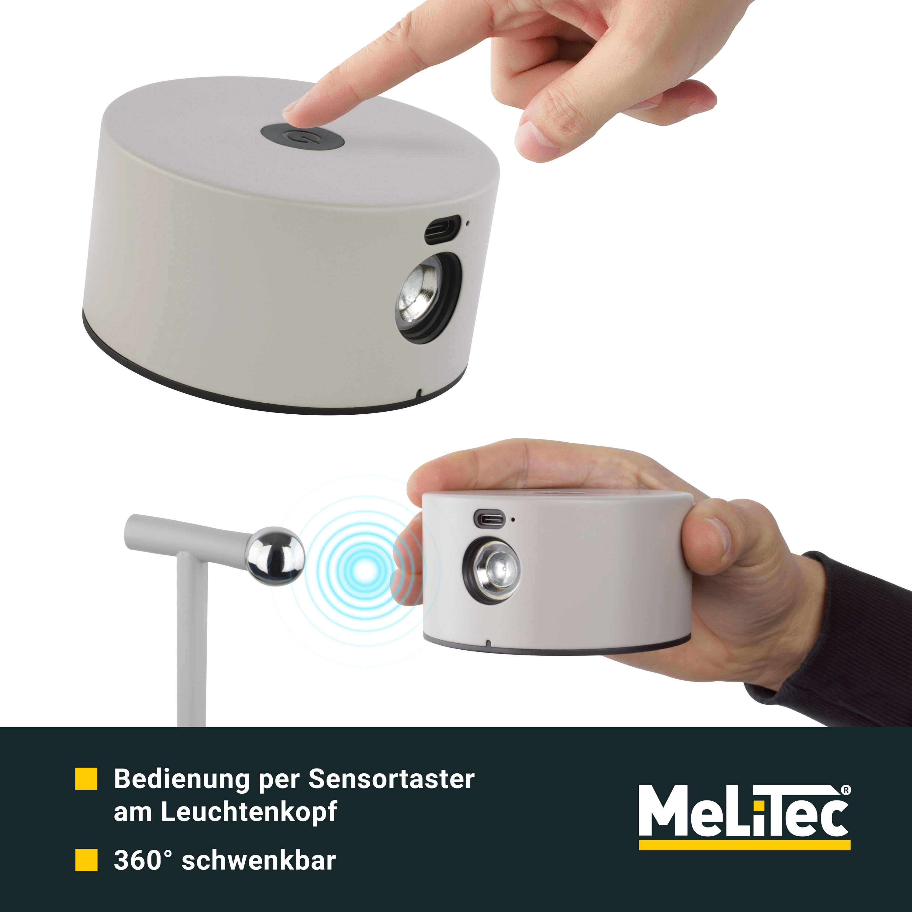 MeLiTec LED Stehleuchte ST55 USB-C aufladbar