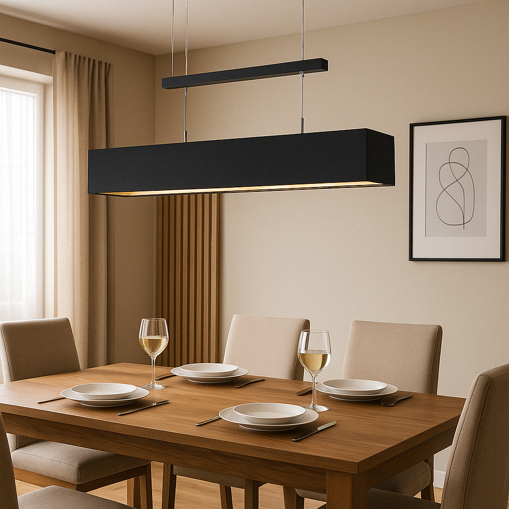 MeLiTec LED Pendelleuchte DP15 integr. Dimmer, anthrazit gold Speisesaal, Esstisch, Mobiliar, Tabelle, Tischplatte,