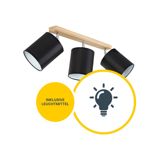 SPOT Light Atike Deckenleuchte E27 Max.25W Eiche Geölt/Schwarz SPOT Light Atike Deckenleuchte E27 Max.25W Eiche Geölt/Schwarz