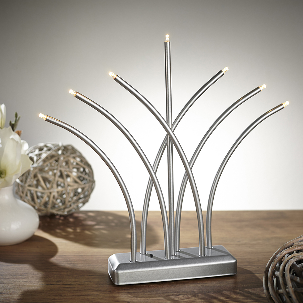 MeLiTec LED Weihnachtsleuchter SL51-1, chrom-matt MeLiTec LED Weihnachtsleuchter SL51-1, chrom-matt