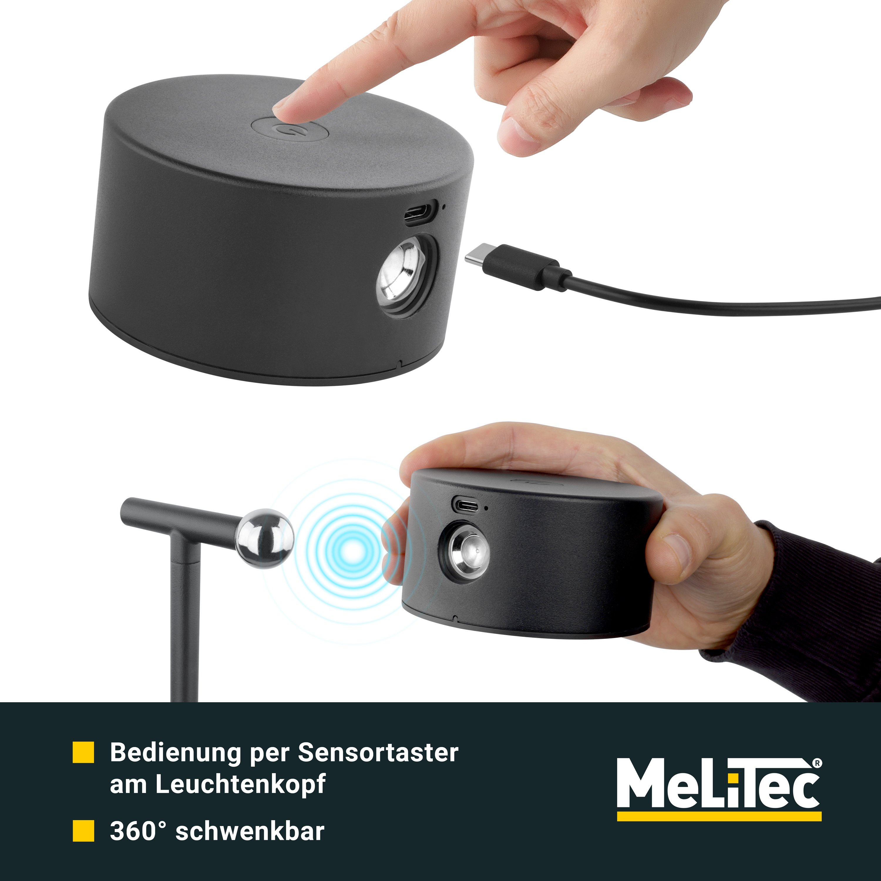 MeLiTec LED Stehleuchte ST55 USB-C aufladbar