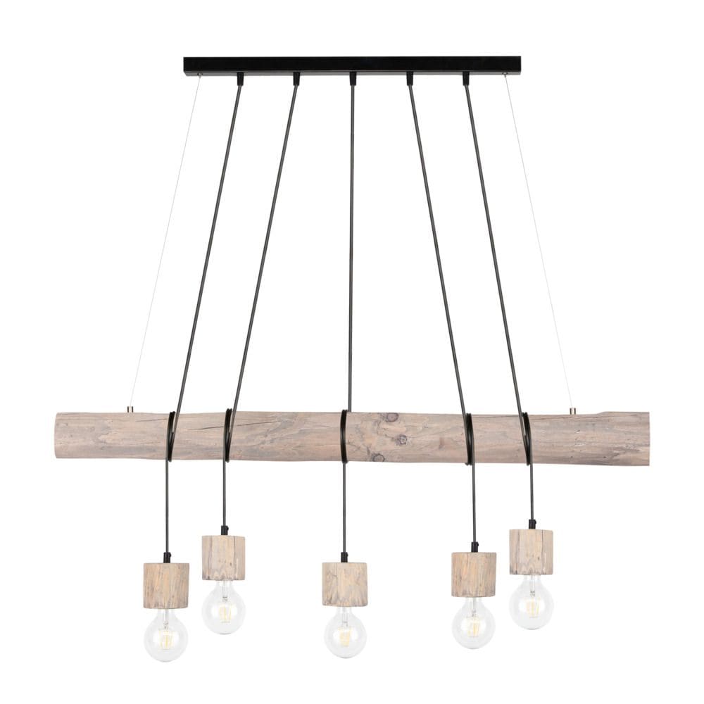 SPOT Light Trabo Pino Grey Pendelleuchte 5xE27 Schwarz Kiefer