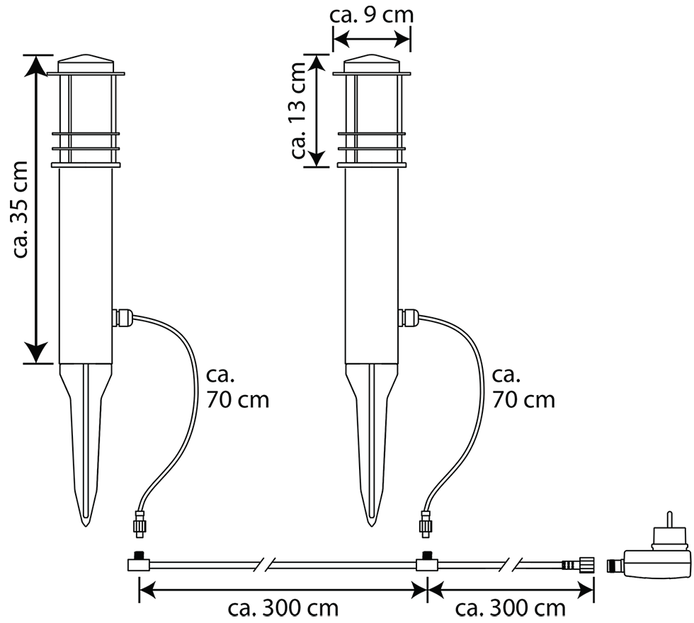 2er Set LED Gartenleuchte GL13 B-Ware