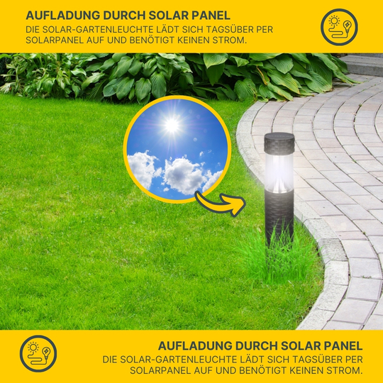 MeLiTec Solar Gartenleuchte SO41 Säule mit Rattan, braun