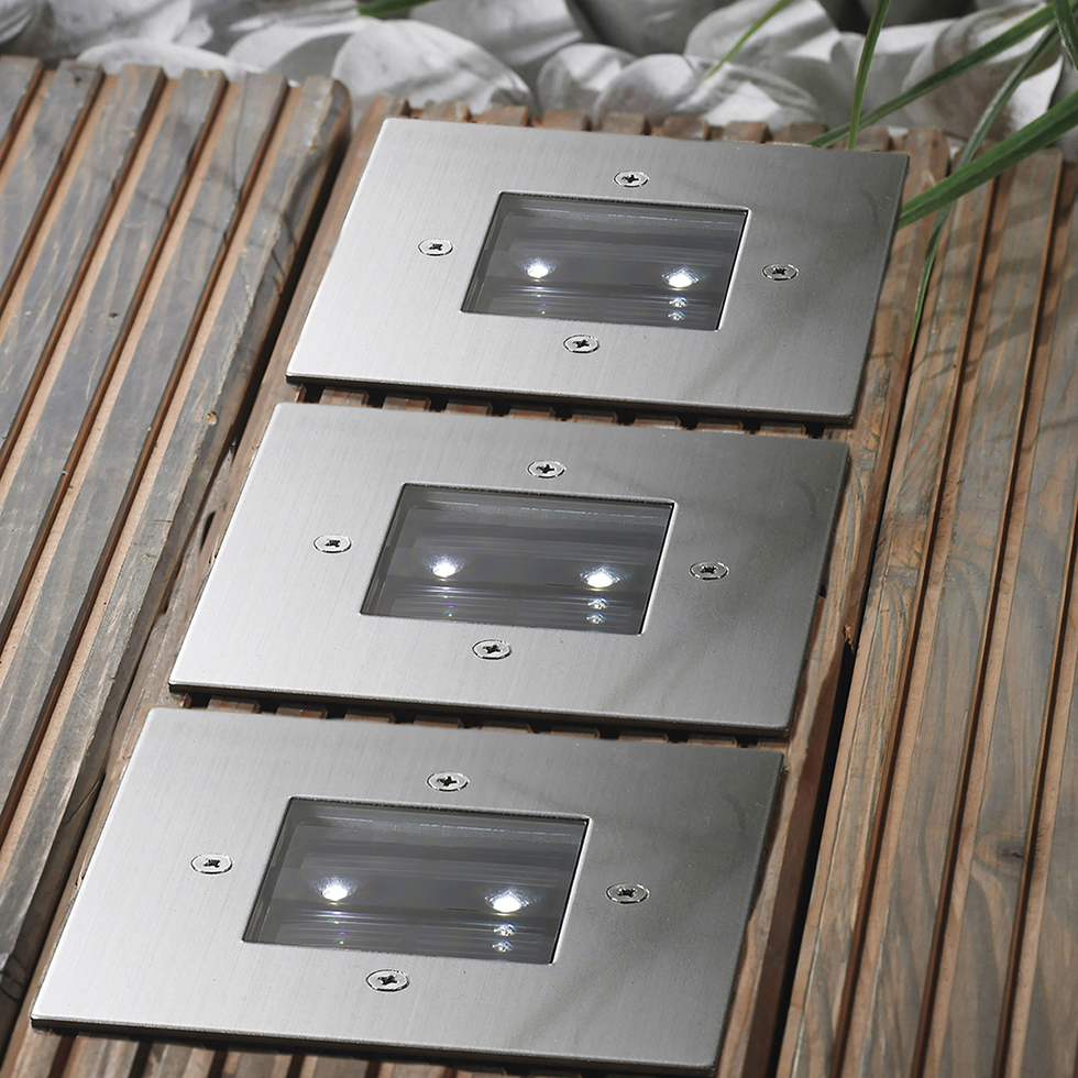 MeLiTec 3 Stück Solar Boden Einbauleuchten SEL02 Outdoor, Silber MeLiTec 3 Stück Solar Boden Einbauleuchten SEL02 Outdoor, Silber