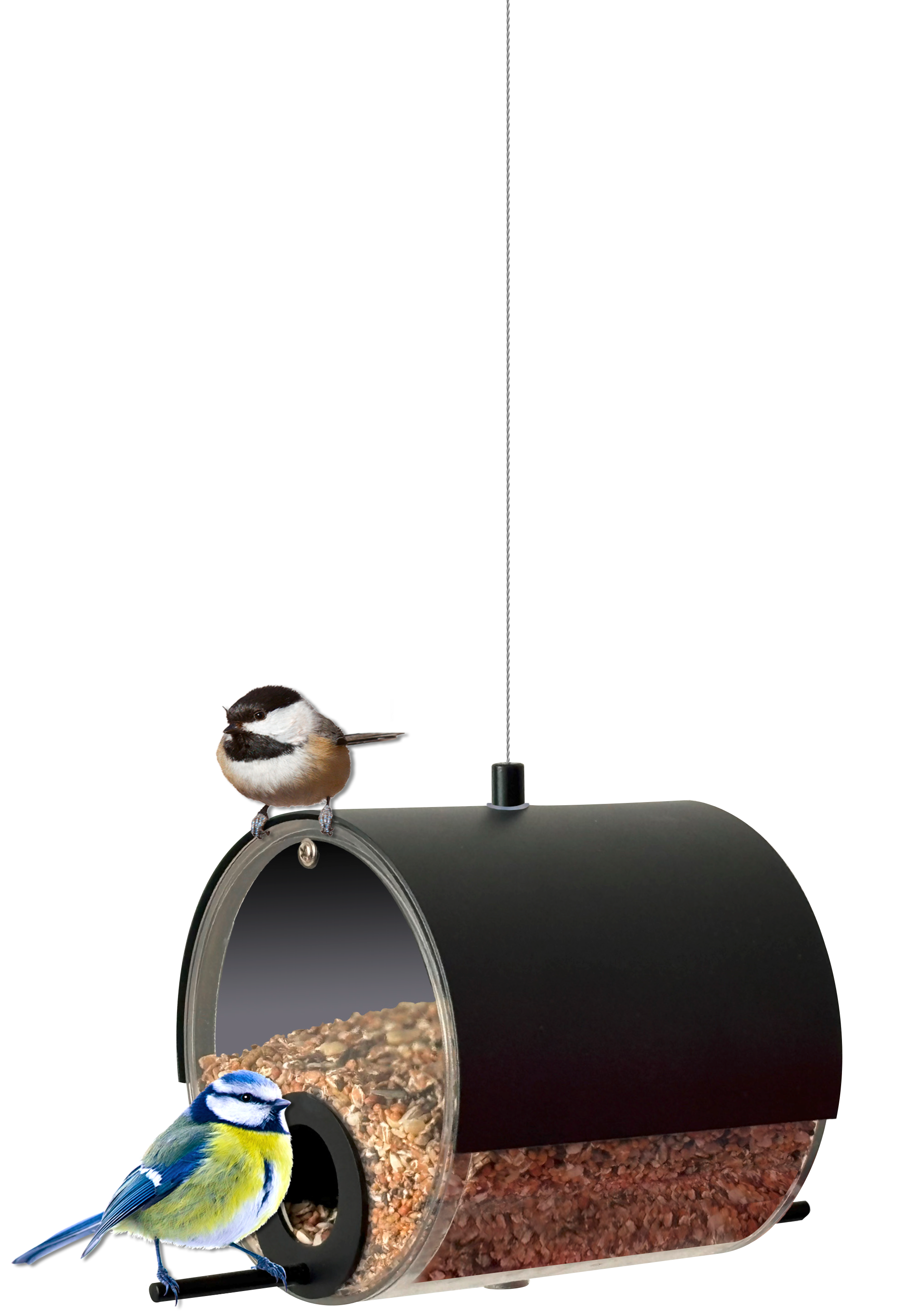 MeLiTec Edelstahl Vogelfutter Station VH09-1, hängend, rund 14 cm, schwarz MeLiTec Edelstahl Vogelfutter Station VH09-1, hängend, rund 14 cm, schwarz