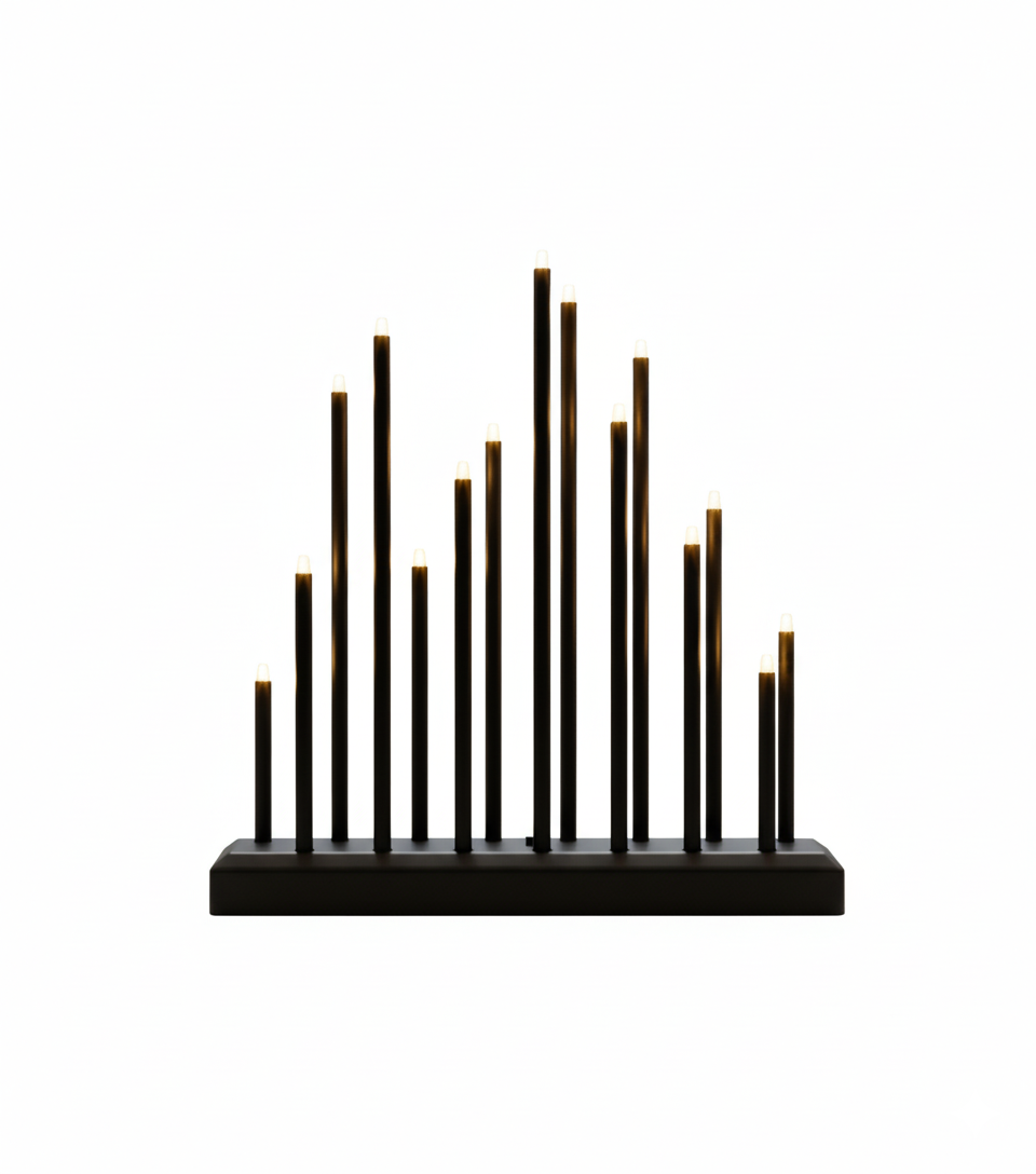 MeLiTec LED USB-C Stimmungslicht Rechteck Weihnachten, SL68, Schwarz matt, warmweiß (3000K), dimmbar (3 Stufen), 5h-Timer, kabellos inkl. Akku, – Dekorationslicht, Weihnachtsbeleuchtung, Fensterlicht