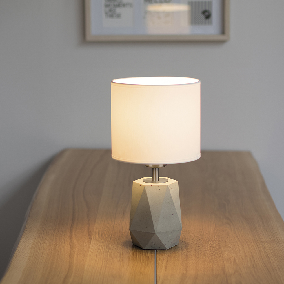 MeLiTec Beton Tischleuchte T166 - Moderner Wohnstil & warmes Licht, B-Ware