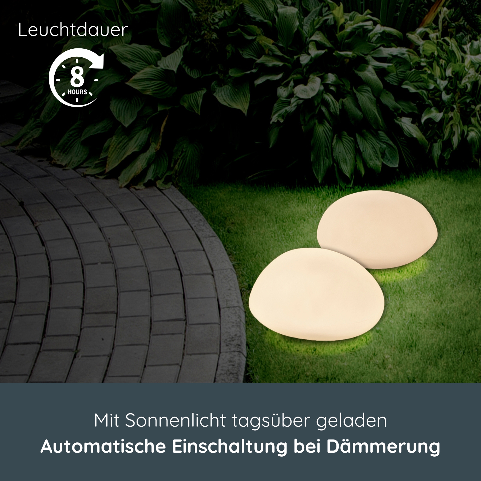 MeLiTec Solarleuchte 2er-Set - farbige Bodenbeleuchtung für Garten, Balkon & Terrasse - Solar-Bodenleuchte mit Farbwechsel bis 8h Leuchtdauer - inkl. Akku - Kunststoff - Stein-Form - LK15 MeLiTec Solarleuchte 2er-Set - farbige Bodenbeleuchtung für Garten, Balkon & Terrasse - Solar-Bodenleuchte mit Farbwechsel bis 8h Leuchtdauer - inkl. Akku - Kunststoff - Stein-Form - LK15