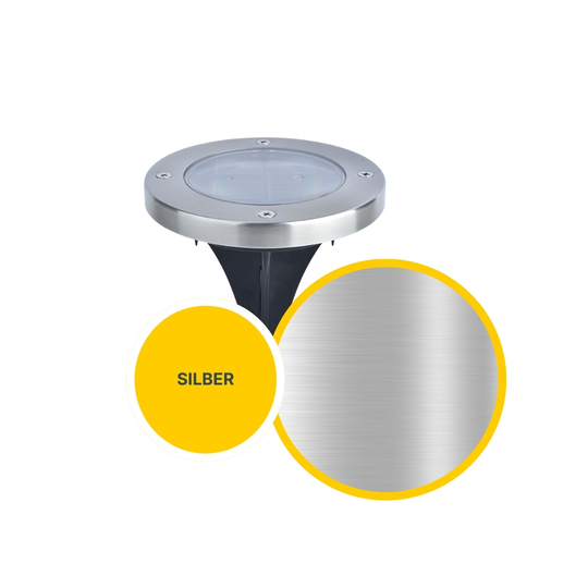 MeLiTec 3 Stück Solar Bodeneinbauleuchten SEL04 Wegeleuchten, silber