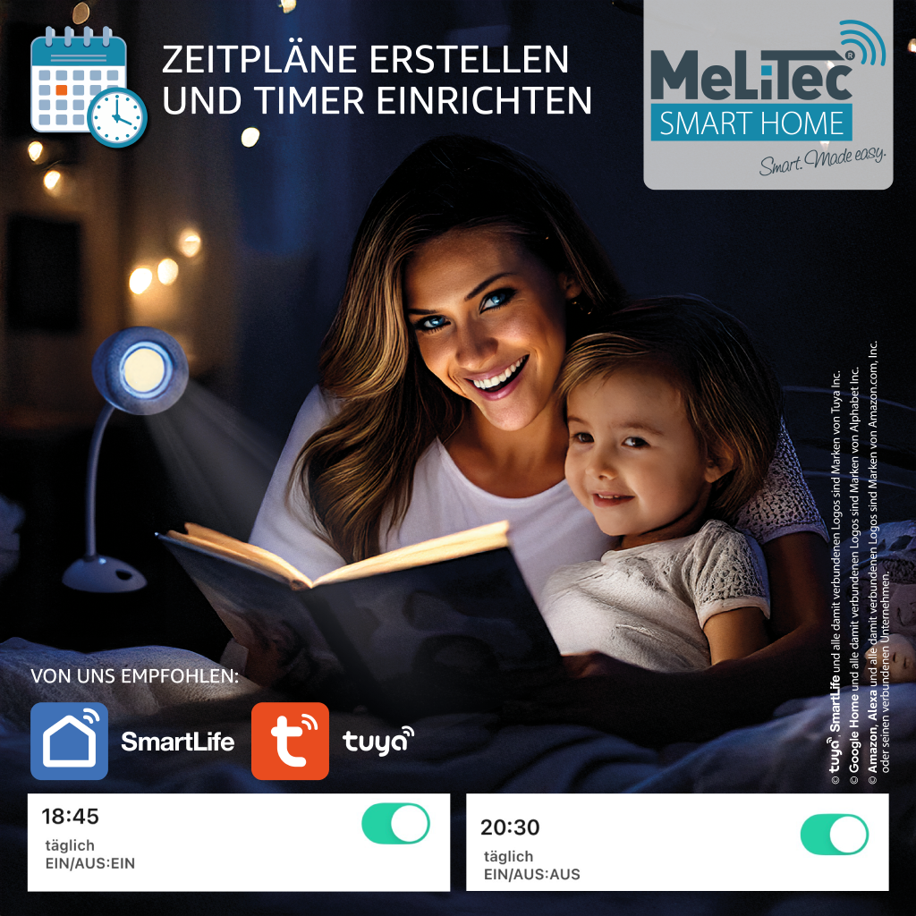 WLAN Steckdosenleiste | Überspannungsschutz | 4-Fach Smart Mehrfachsteckdose | Wandmontage mit 4 USB | kompatibel mit Alexa und Google Home | Zeitschaltuhr | Sprachsteuerung und Fernbedienung | MeLiTec Photographie, Werbung, Portrait, Leute, Plakat,