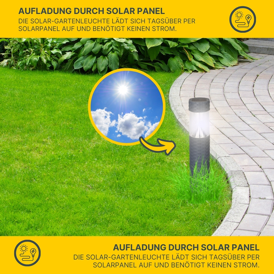 MeLiTec 3er Set Solar Gartenleuchte SO41-1 Rattan anthrazit