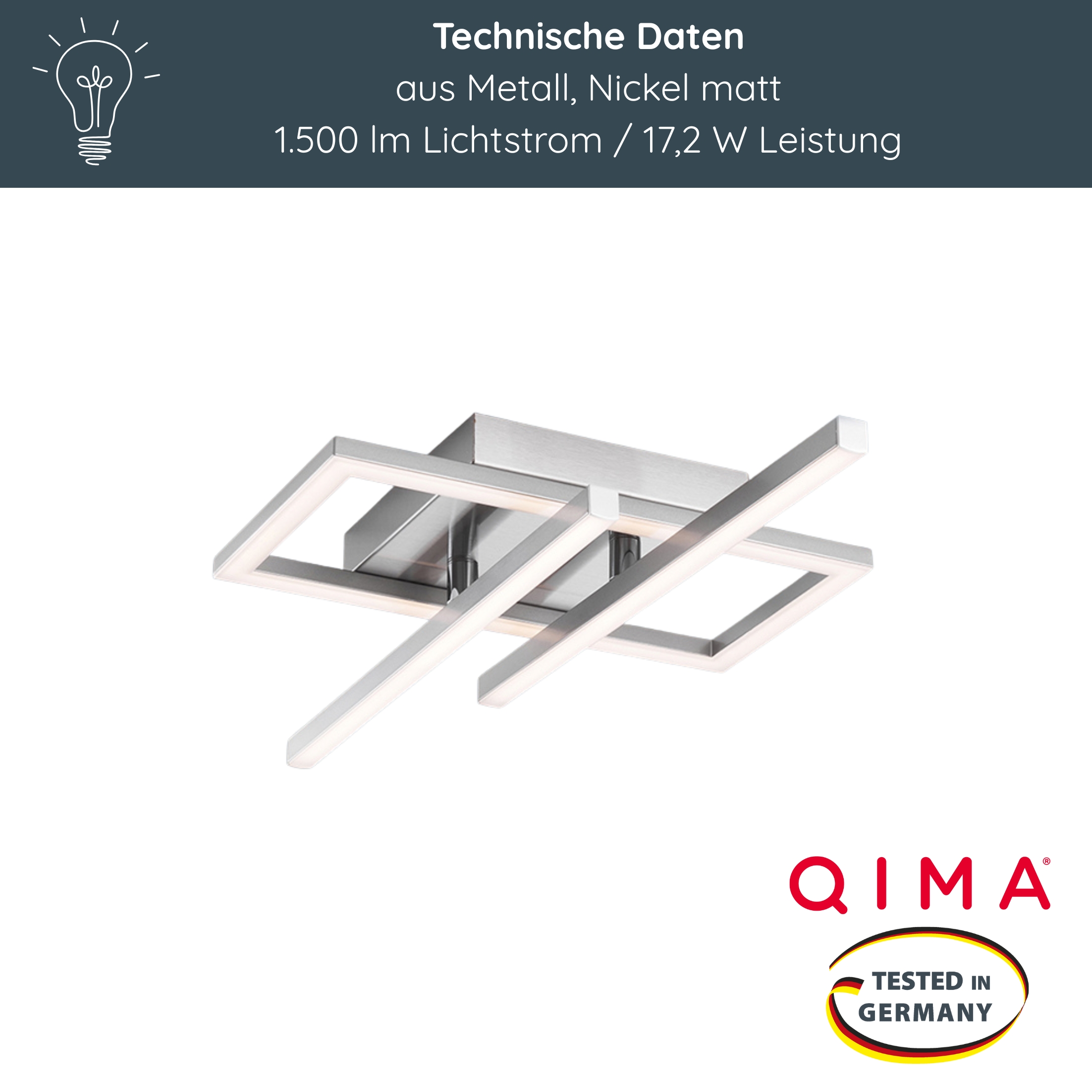 MeLiTec LED Deckenleuchte D133, schwenkbare Arme, moderne Deckenlampe, Rahmenleuchte aus Metall MeLiTec LED Deckenleuchte D133, schwenkbare Arme, moderne Deckenlampe, Rahmenleuchte aus Metall