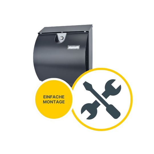 MeLiTec Edelstahl Briefkasten Modell M mit Zeitungsfach, anthrazit