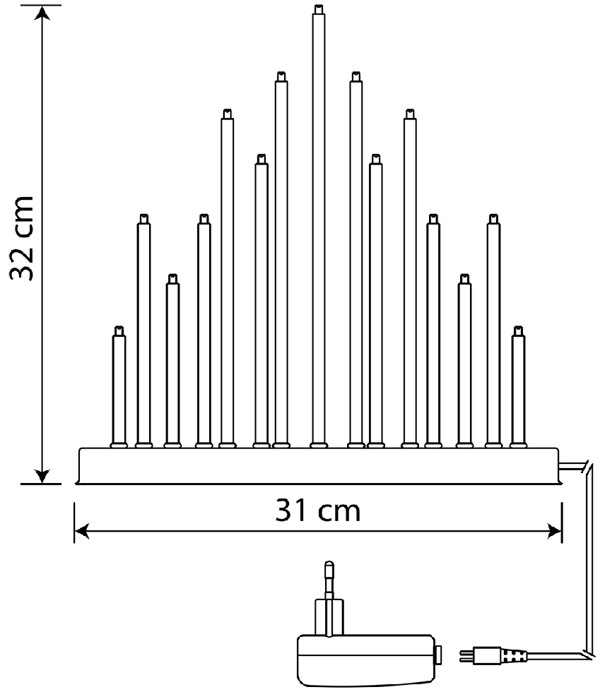 MeLiTec LED Lichtbogen Weihnachten SL22-1, 15-flammig, gold MeLiTec LED Lichtbogen Weihnachten SL22-1, 15-flammig, gold