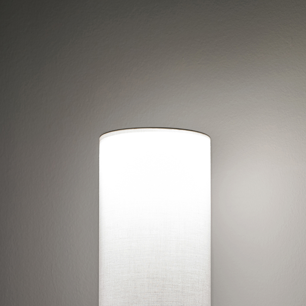 MeLiTec LED Deckenfluter ST43 dimmbar Stehlampe Standleuchte Stoffschirm nickel