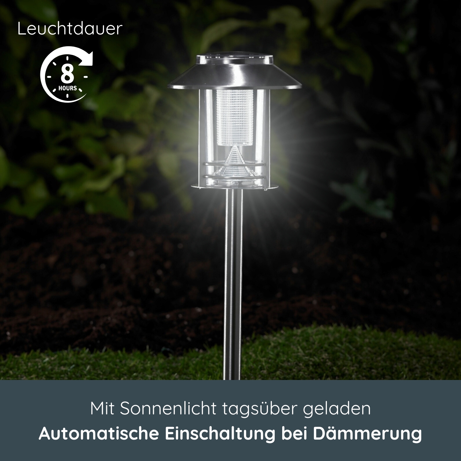 MeLiTec Solar-Gartenlampe, Outdoor-Solarleuchte SO26 Licht, Außenleuchte, Solar, Standleuchte, LED, Lampe, Beleuchtung,