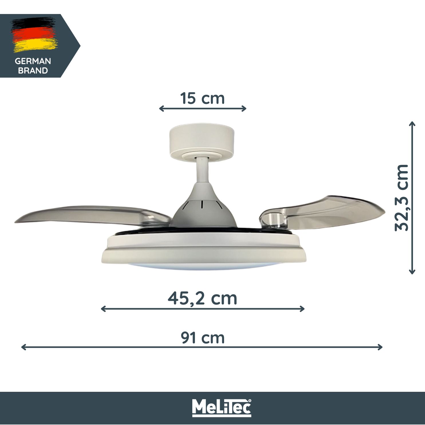 MeLiTec Deckenleuchte mit Ventilator, RGB Laufband, weiß, stufenlos dimmbar, automatisch ausklappbarer Ventilator, DV07 MeLiTec Deckenleuchte mit Ventilator, RGB Laufband, weiß, stufenlos dimmbar, automatisch ausklappbarer Ventilator, DV07