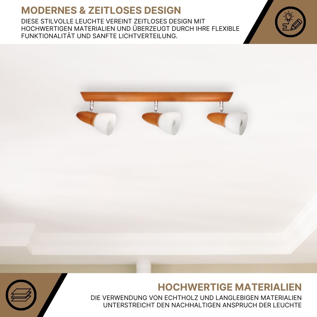 SPOT Light Julietta Deckenleuchte 3xE14 Max.40W Buche Kirsch/Chrom/Weiß SPOT Light Julietta Deckenleuchte 3xE14 Max.40W Buche Kirsch/Chrom/Weiß