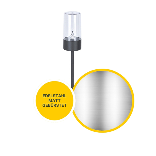 MeLiTec Solar Gartenfackel SO28-1 Edelstahl Anthrazit