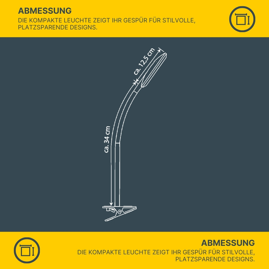 LED Klemmleuchte T160-1 grau
