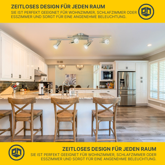 MeLiTec LED Deckenleuchte D81-1, schwenkbare Köpfe, nickel-matt MeLiTec LED Deckenleuchte D81-1, schwenkbare Köpfe, nickel-matt