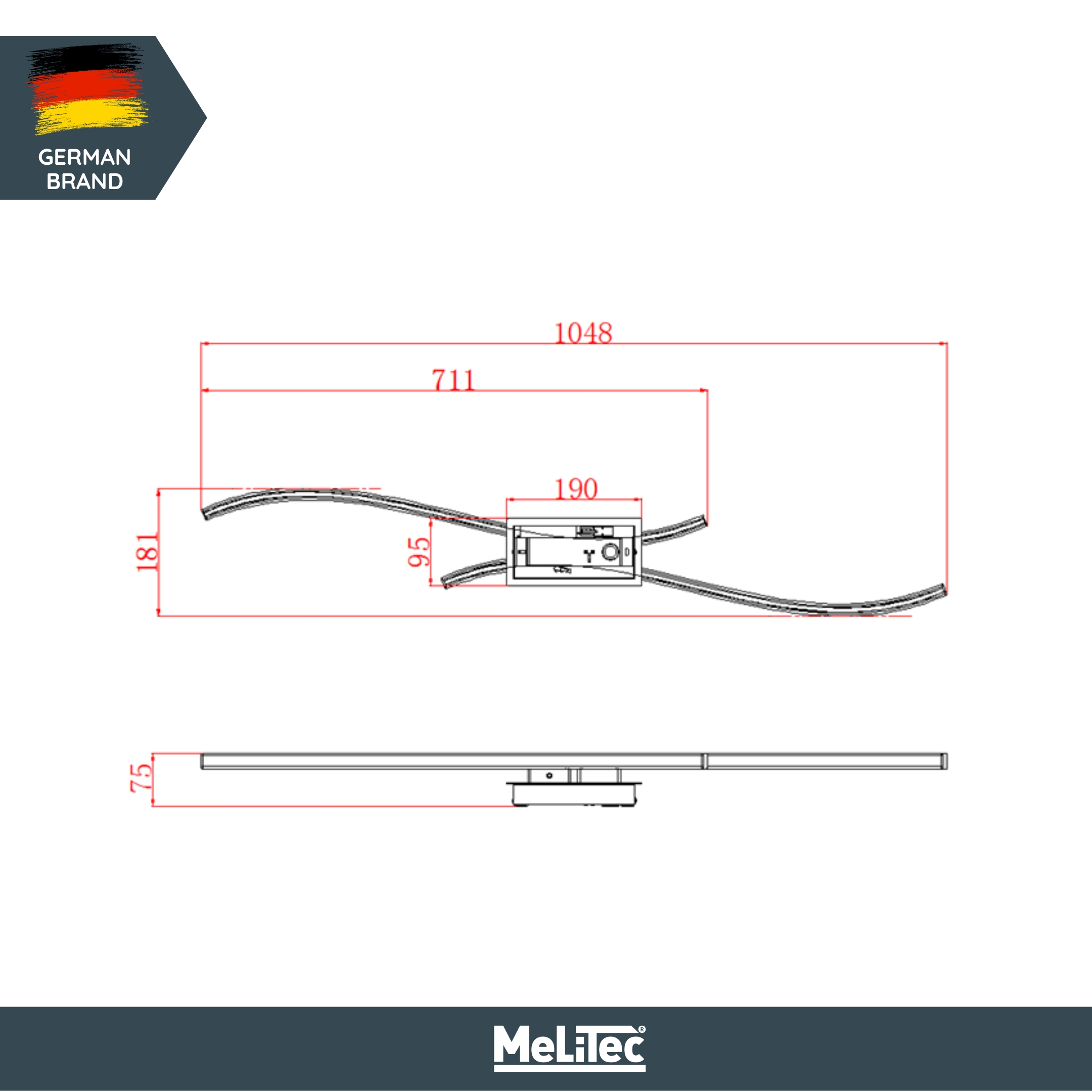  MeLiTec LED Deckenleuchte, nickel matt