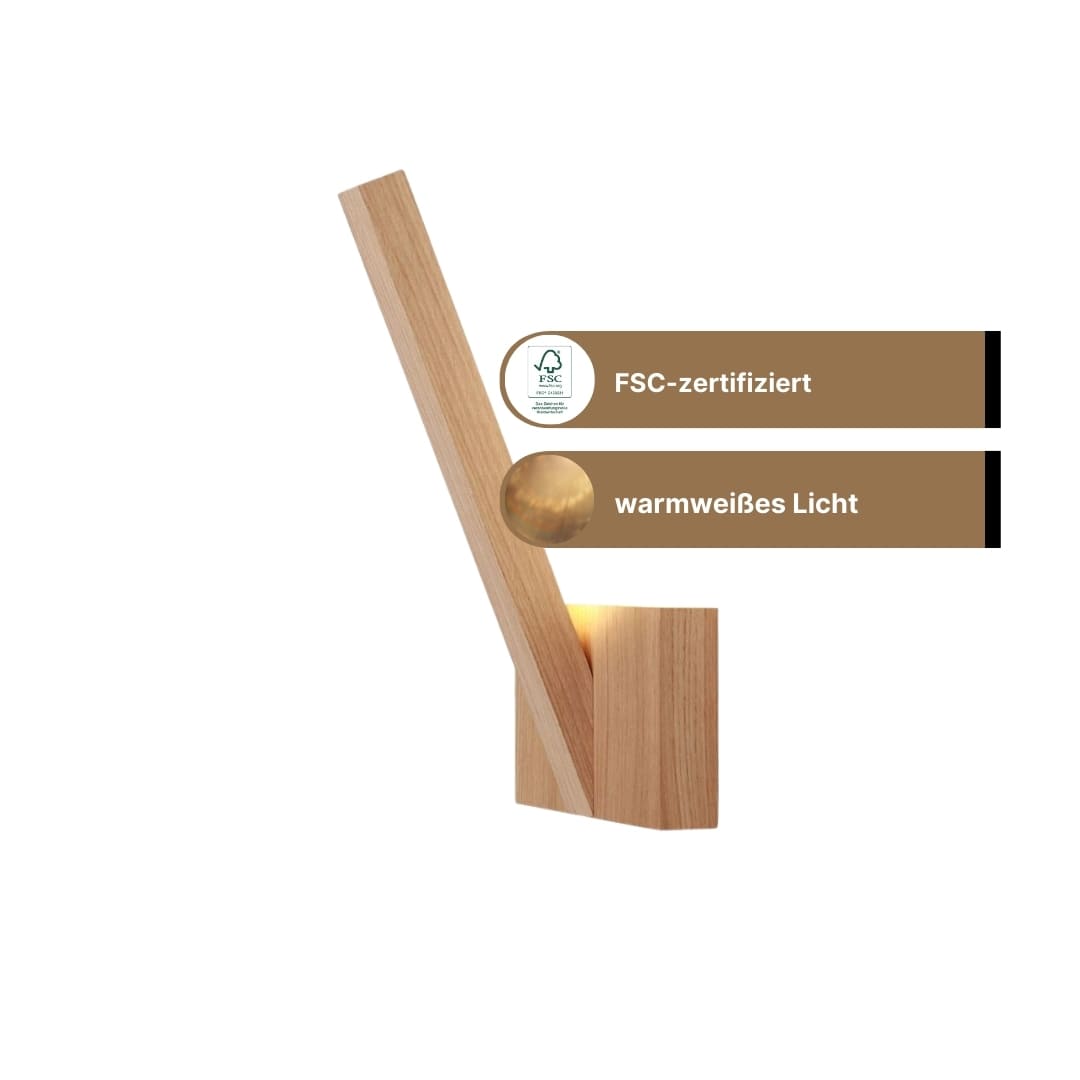 SPOT Light Linus Wandleuchte 1xLED 24V Int, 3W, Eiche Geölt