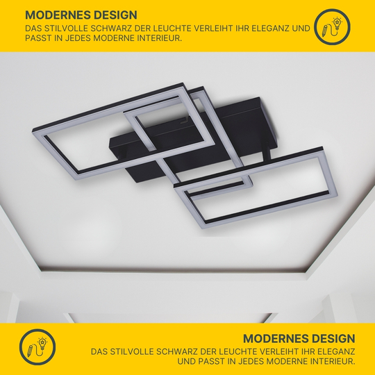 MeLiTec LED Wohnraumleuchte D120-2, schwarz