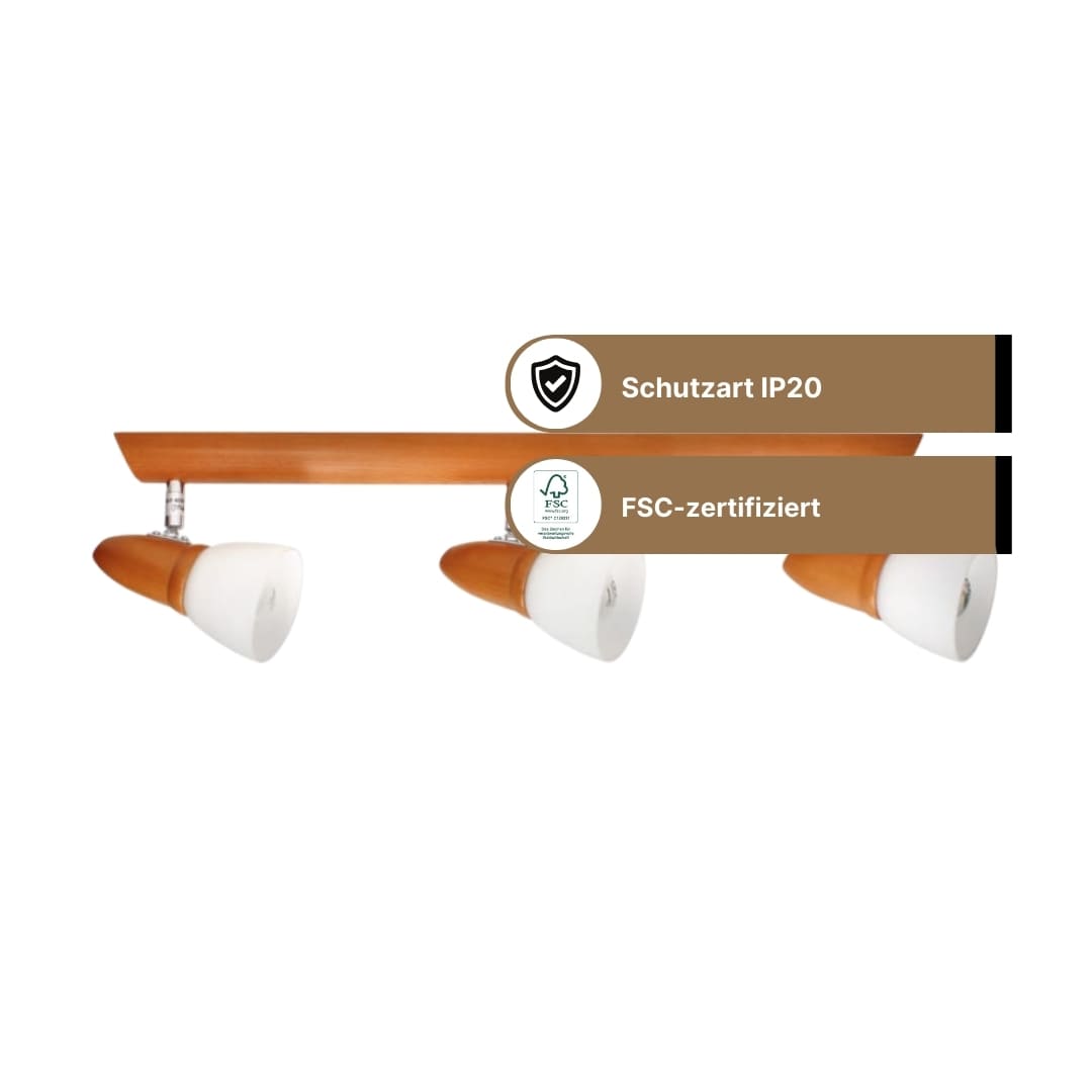 SPOT Light Julietta Deckenleuchte 3xE14 Max.40W Buche Kirsch/Chrom/Weiß SPOT Light Julietta Deckenleuchte 3xE14 Max.40W Buche Kirsch/Chrom/Weiß